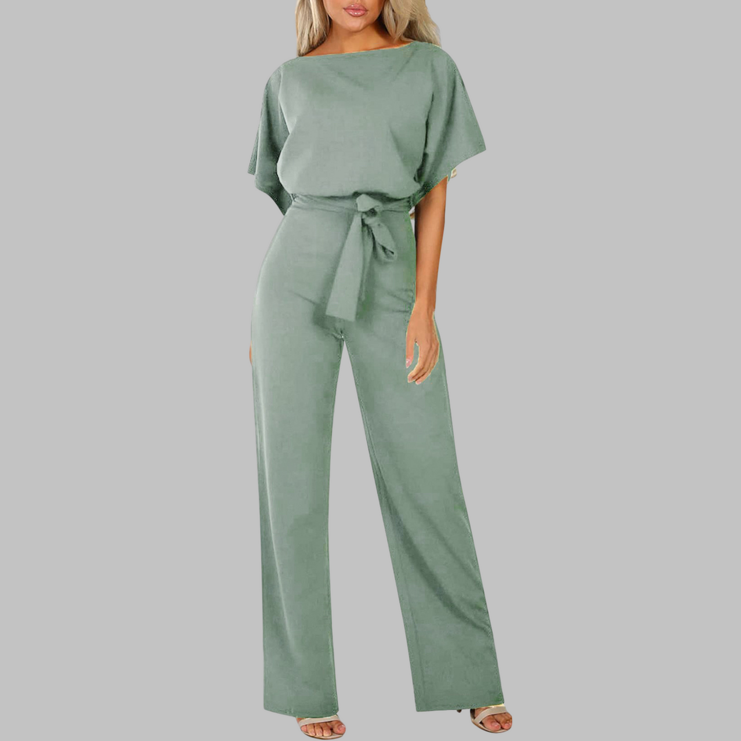 Maëlle | Batwing Belted Wide Leg Jumpsuit
