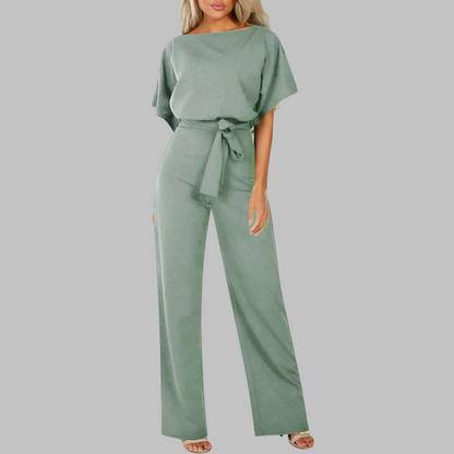 Maëlle | Batwing Belted Wide Leg Jumpsuit