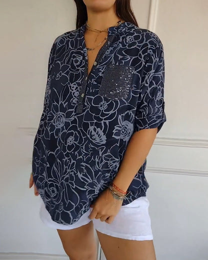 Rowella | Floral Button-Up Blouse