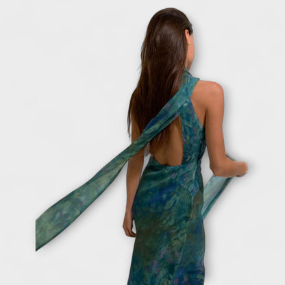 Elise | Floral High-Neck Maxi Dress