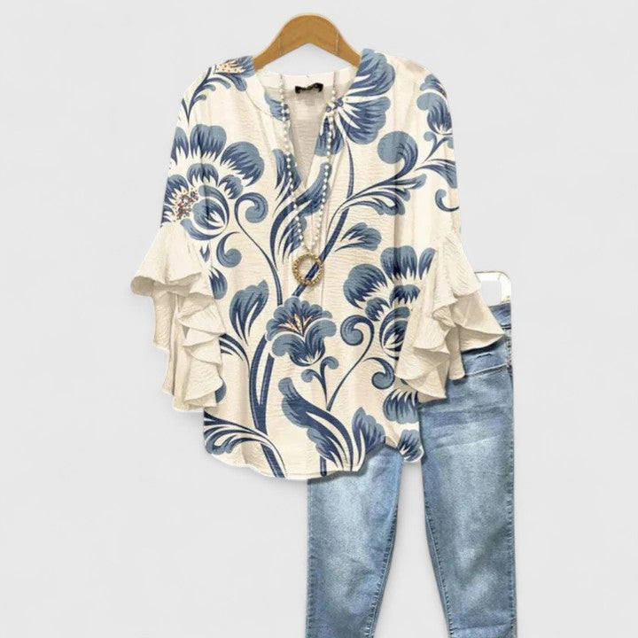 Tayla | Floral Ruffle Sleeve Blouse