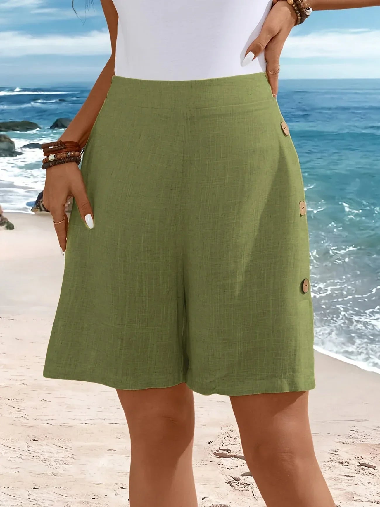 Marielle | Side Button Summer Shorts