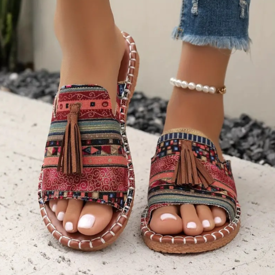 Noémie | Tasseled Slide Sandals