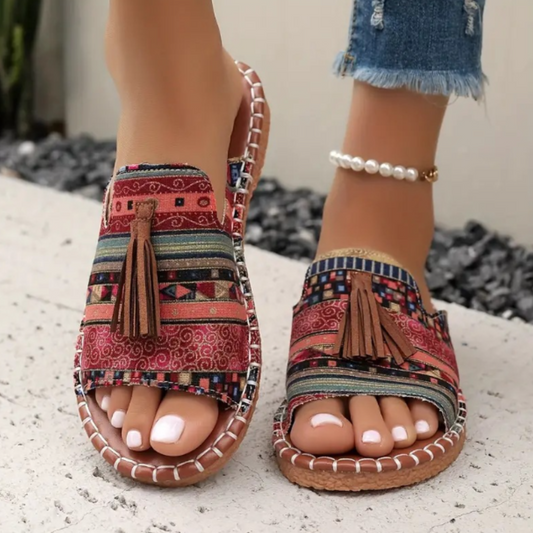 Noémie | Tasseled Slide Sandals
