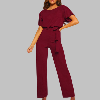 Maëlle | Batwing Belted Wide Leg Jumpsuit