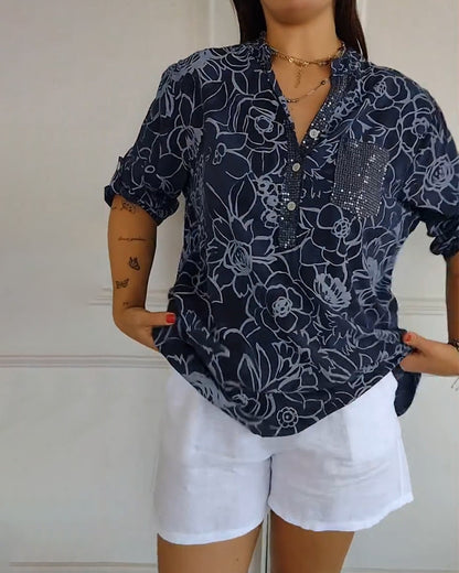 Rowella | Floral Button-Up Blouse