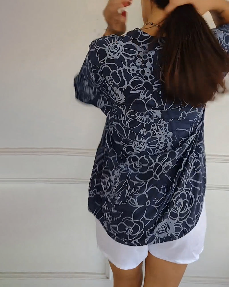 Rowella | Floral Button-Up Blouse