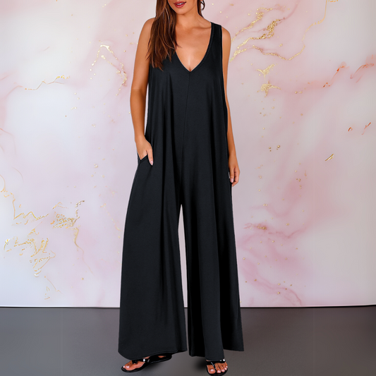 Onyx | V-Neck Wide Leg Jumpsuit