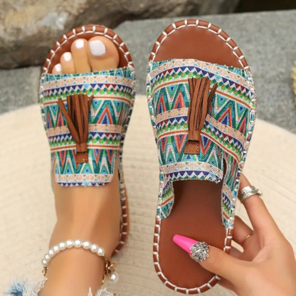 Noémie | Tasseled Slide Sandals