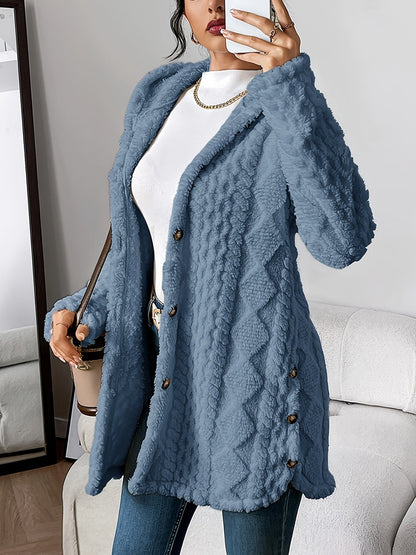 Textured coat shown in a second colourway
