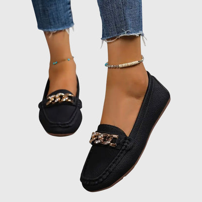 Delphine | Gold-Chain Loafers