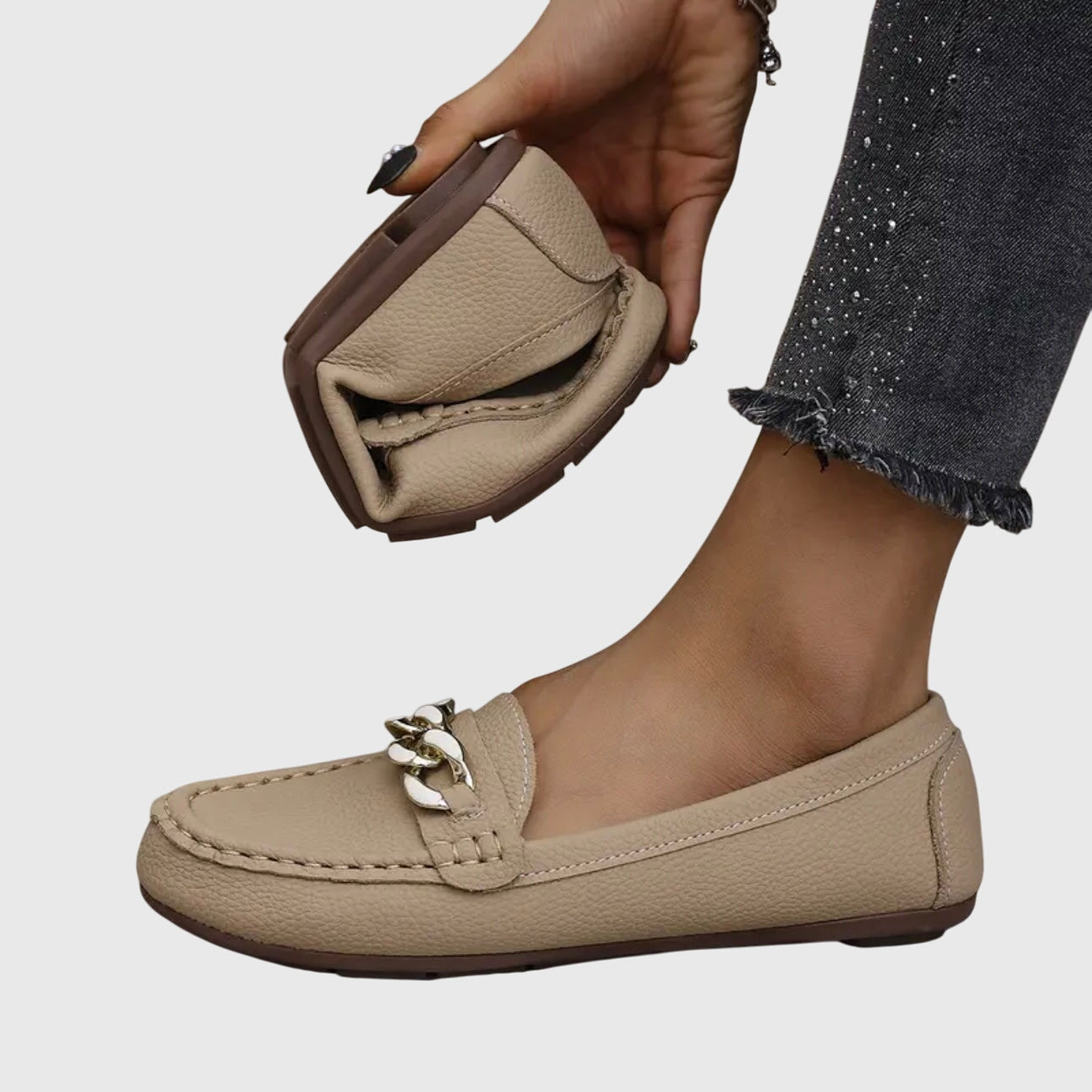 Delphine | Gold-Chain Loafers