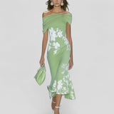 Isla | Floral Ruffle Midi Dress