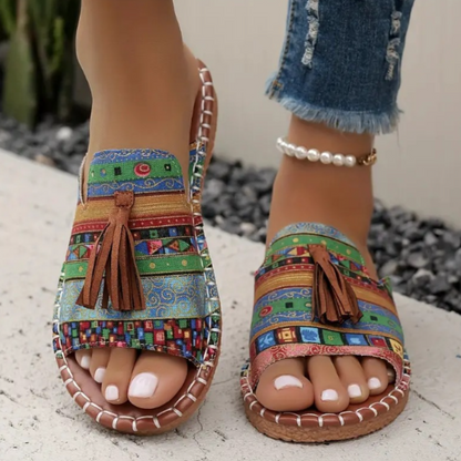 Noémie | Tasseled Slide Sandals