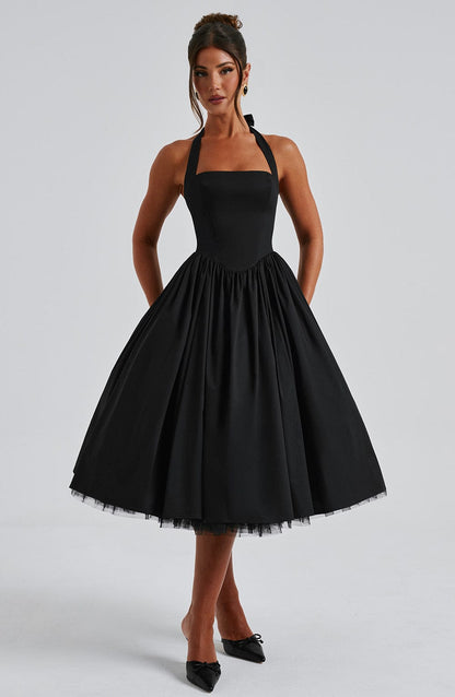 Sixtine | Halter Neck Midi Dress
