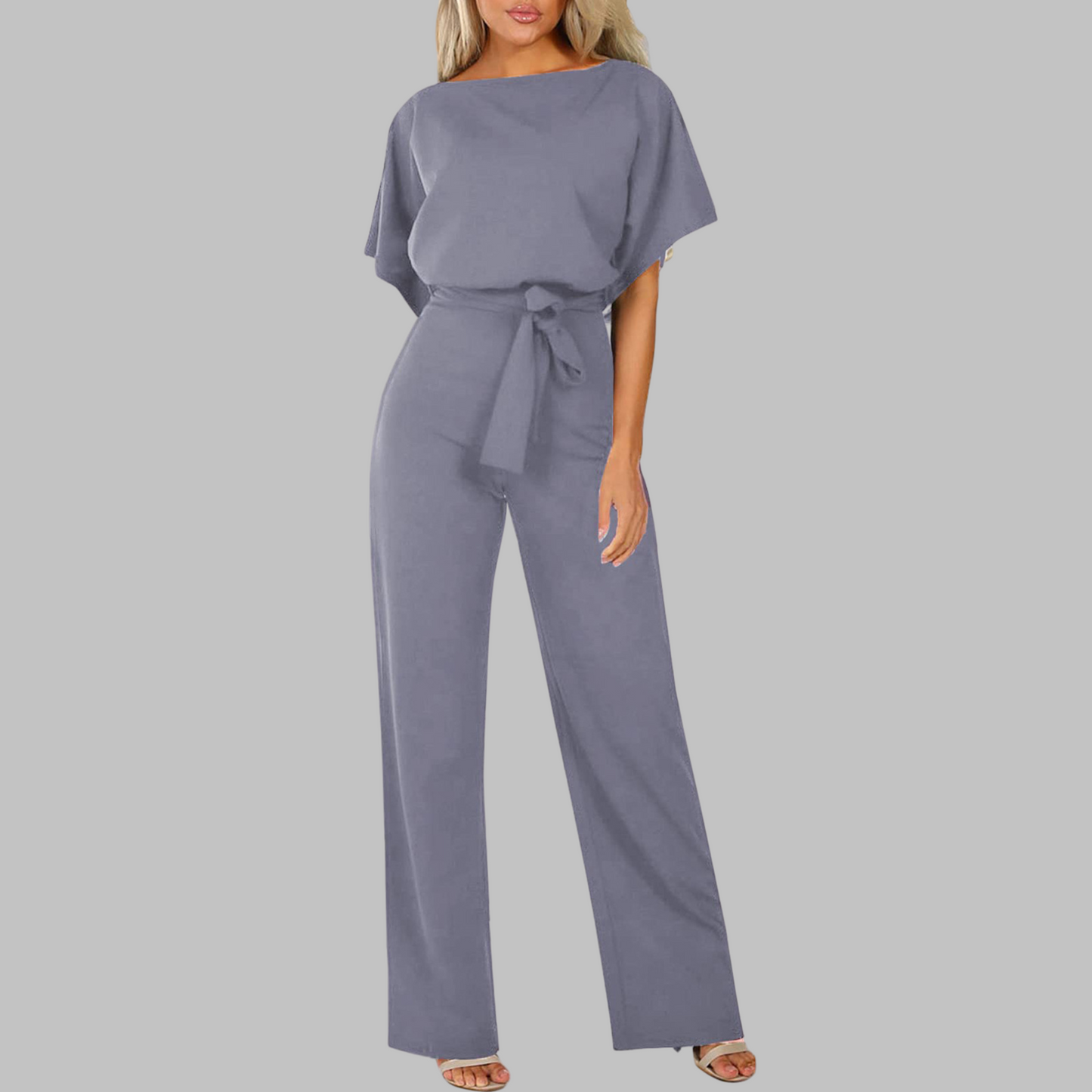Maëlle | Batwing Belted Wide Leg Jumpsuit