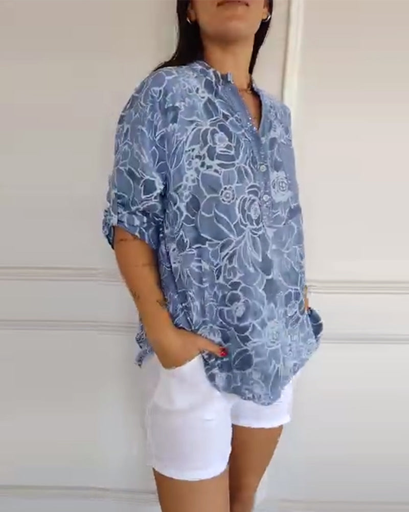 Rowella | Floral Button-Up Blouse
