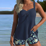 Theodora | Striped Tankini with Shorts