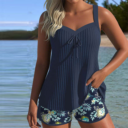 Theodora | Striped Tankini with Shorts