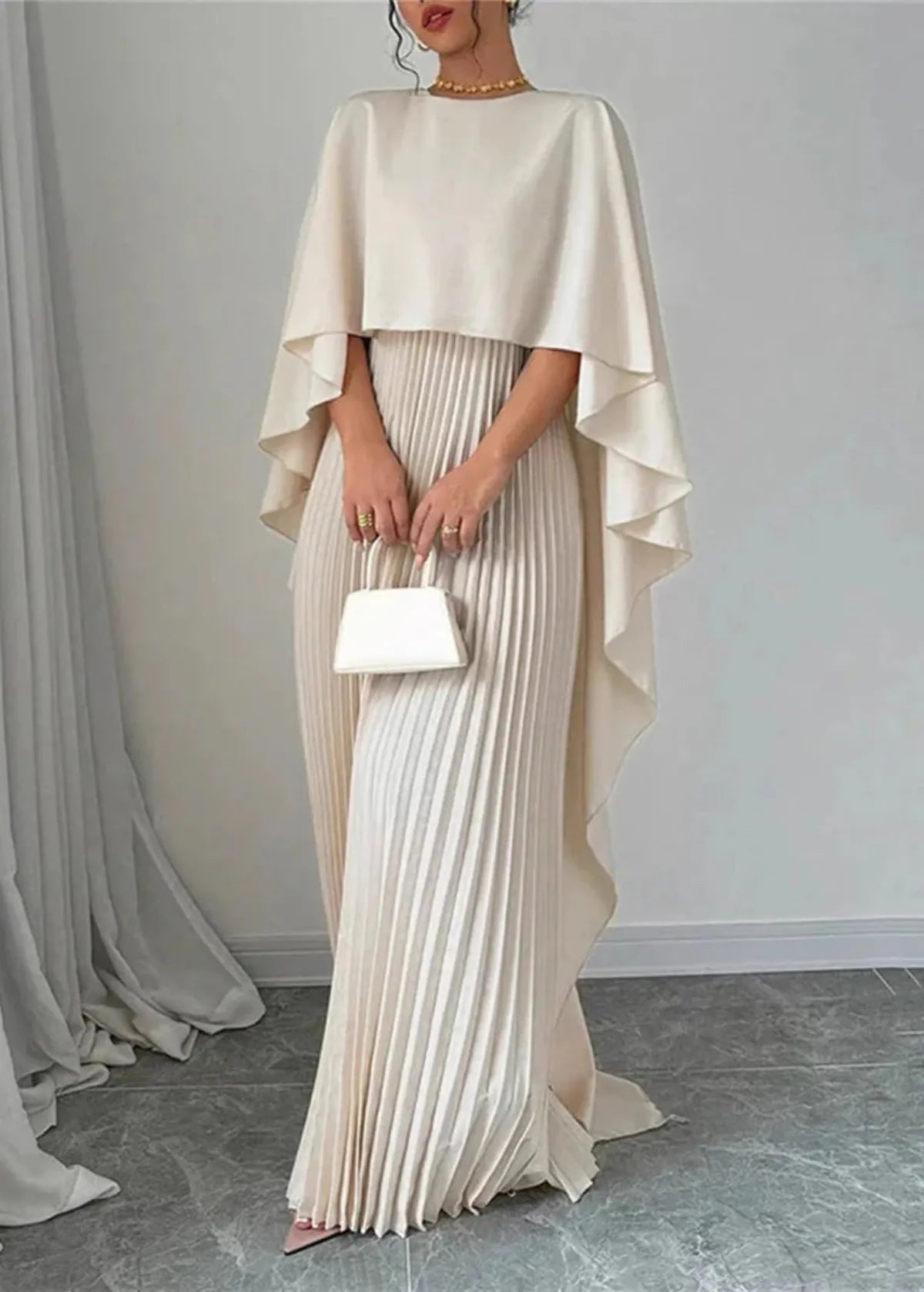 Anouk | Cape-Overlay Maxi Dress