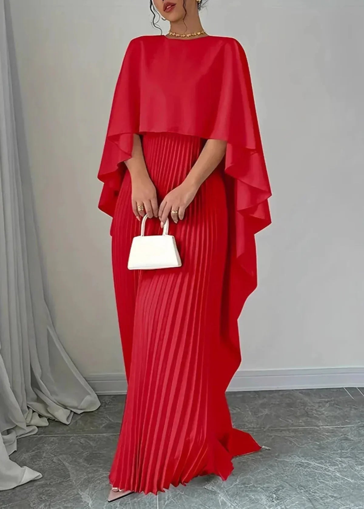 Anouk | Cape-Overlay Maxi Dress
