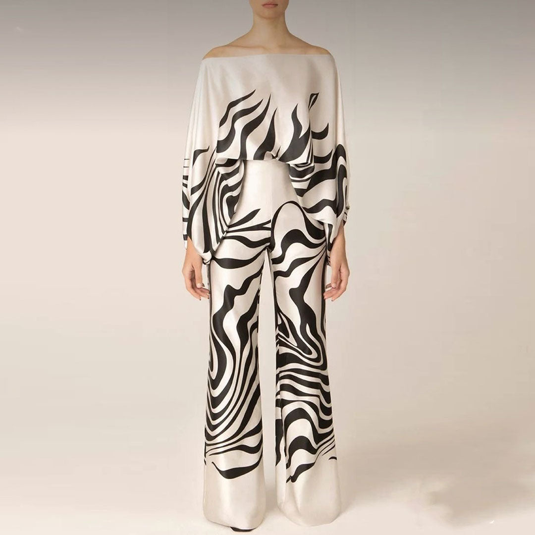 Solene | Printed Off-Shoulder Set