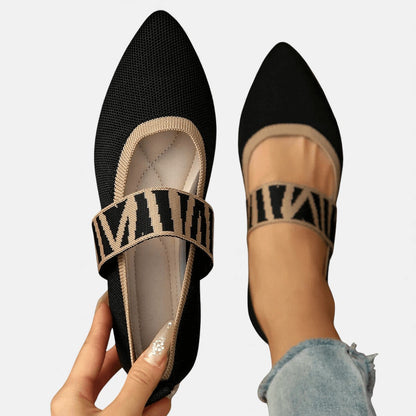 Isolde | Pointed Knit Comfort Flats