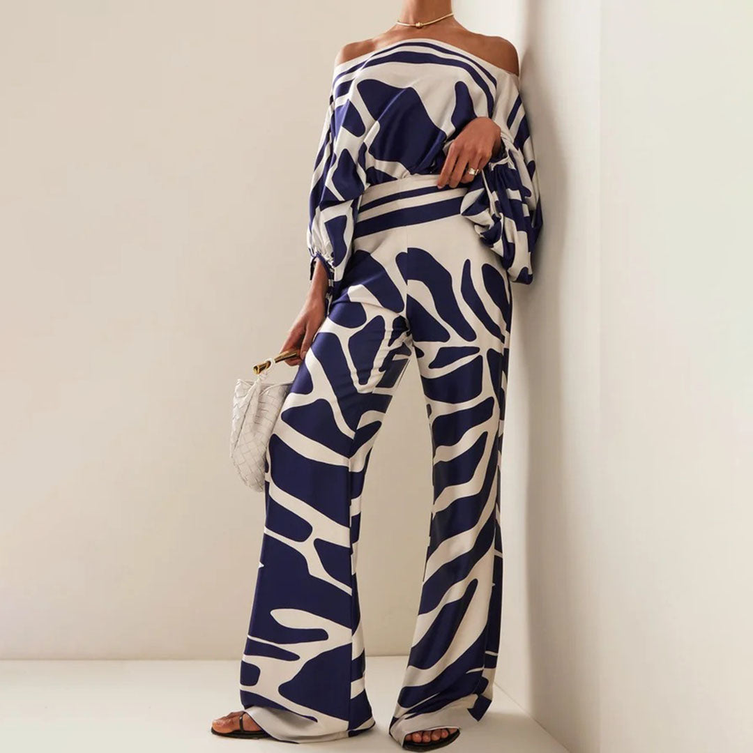 Solene | Printed Off-Shoulder Set