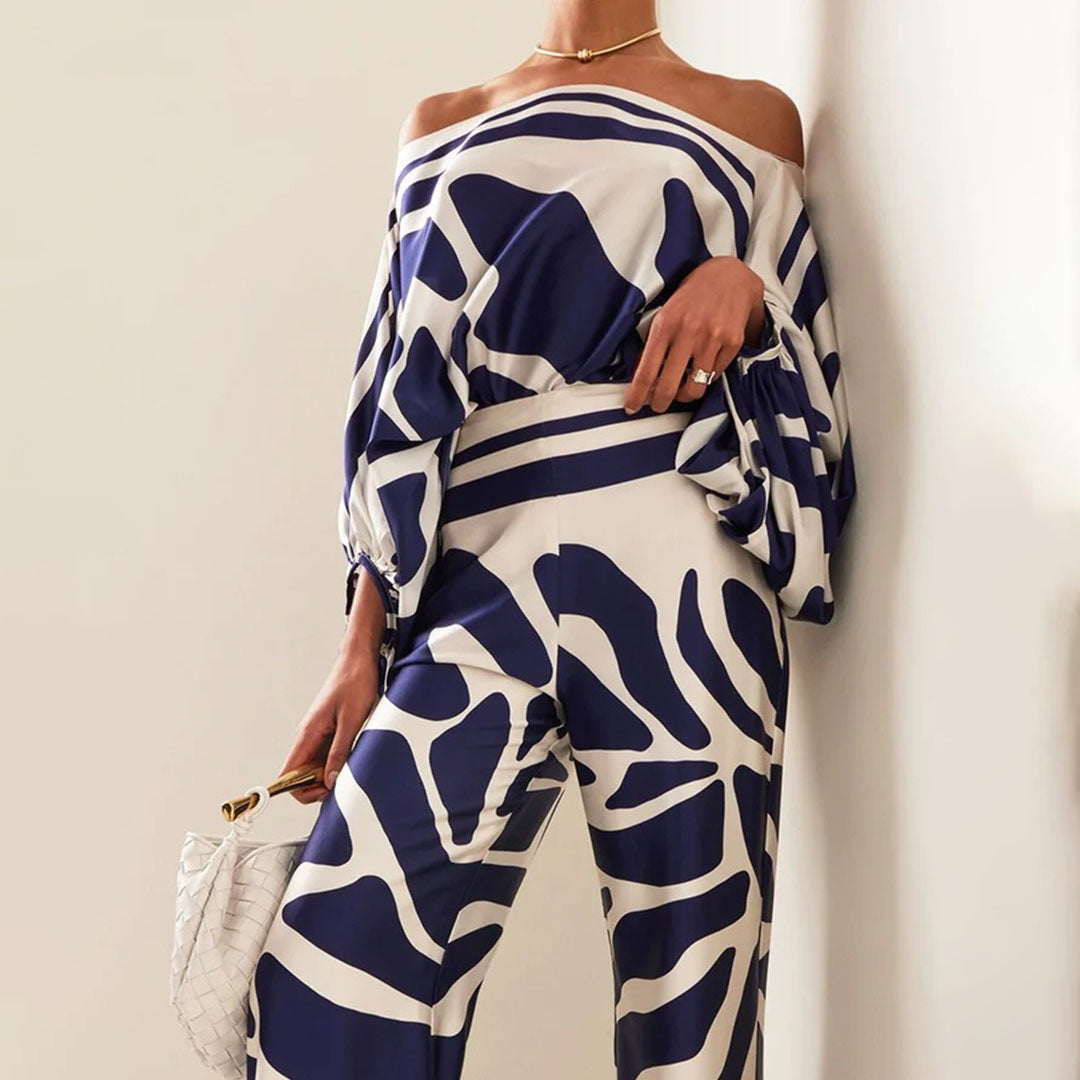 Solene | Printed Off-Shoulder Set