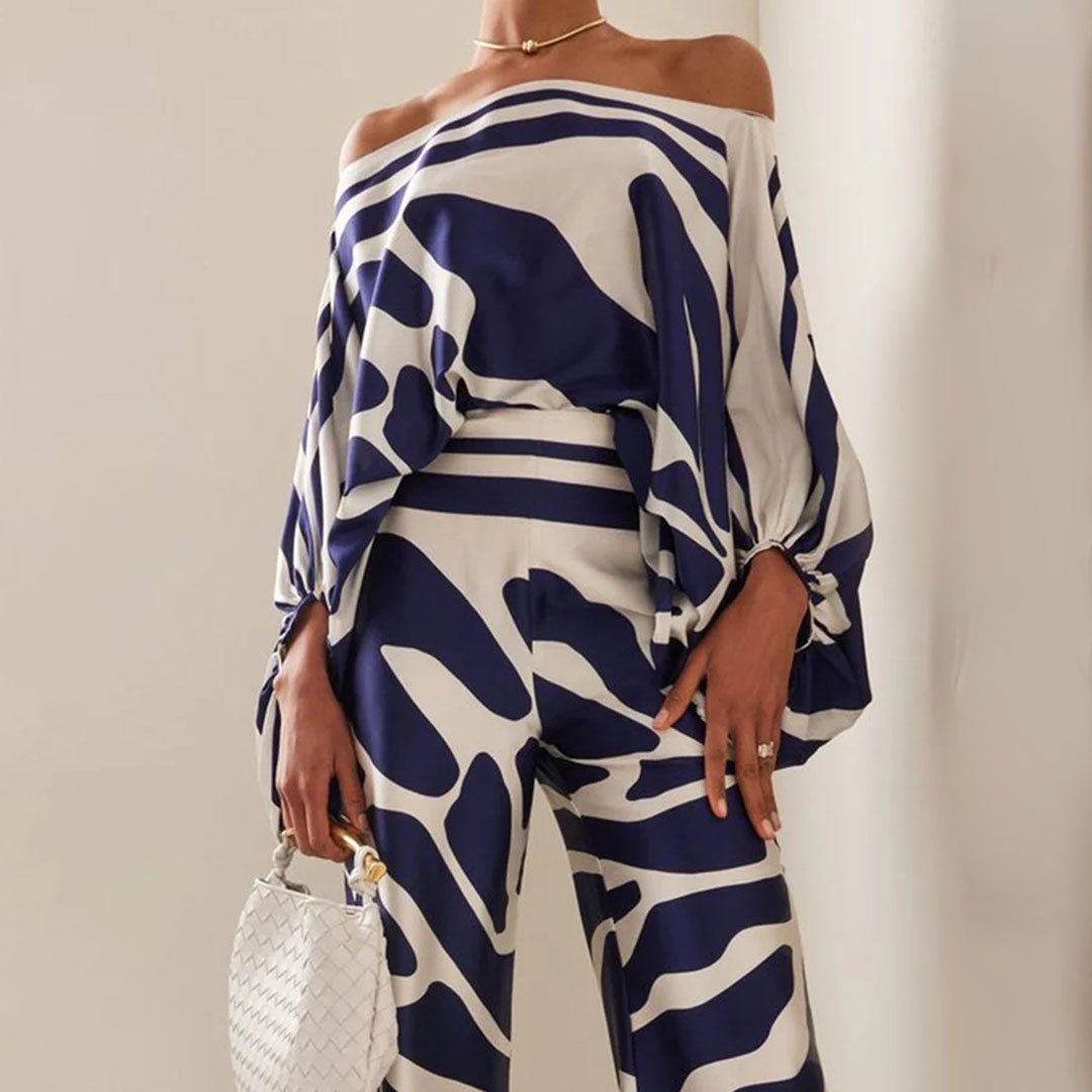 Solene | Printed Off-Shoulder Set