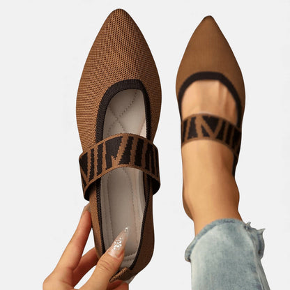 Isolde | Pointed Knit Comfort Flats
