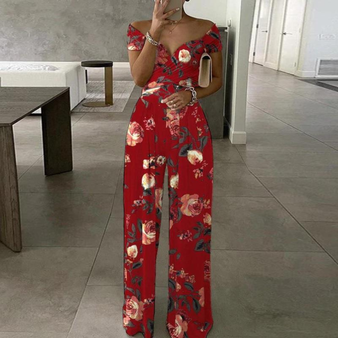 Océane | Off-Shoulder Floral Jumpsuit
