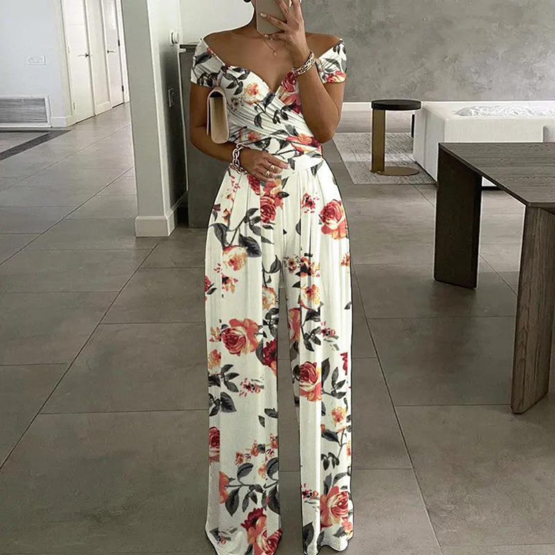 Océane | Off-Shoulder Floral Jumpsuit