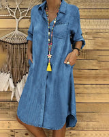 Harper | Denim Shirt Midi Dress