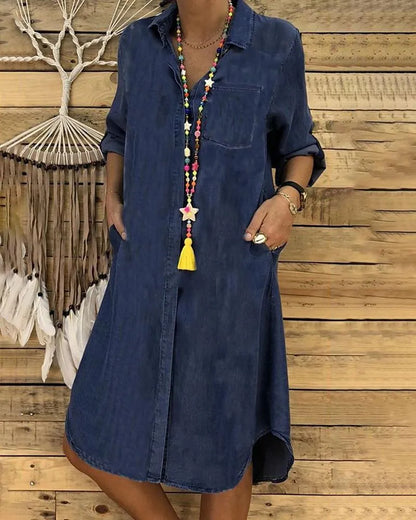 Harper | Denim Shirt Midi Dress