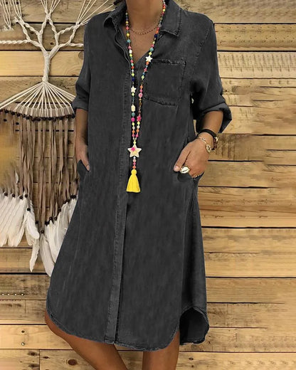 Harper | Denim Shirt Midi Dress