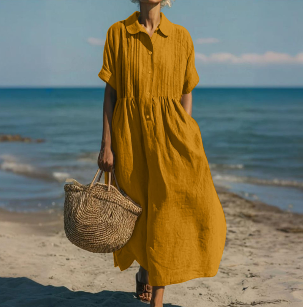 Shirt dress shown across the colour range