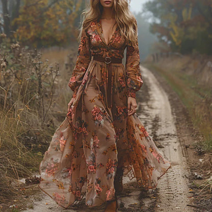 Freya | Retro Floral Shirt Dress