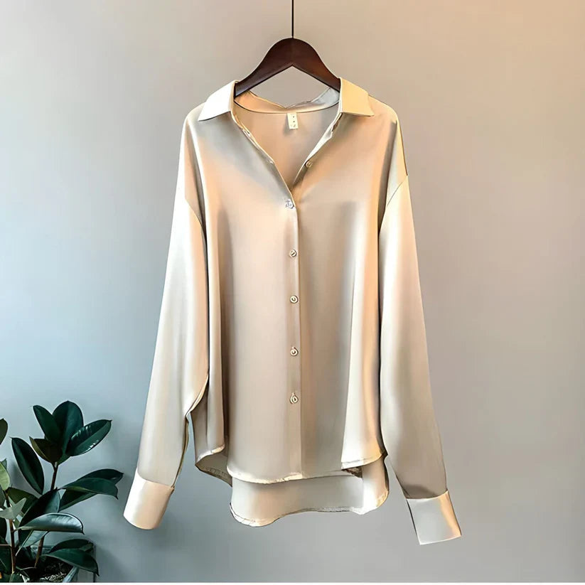 Fiona | Satin-Look Button-Up Blouse