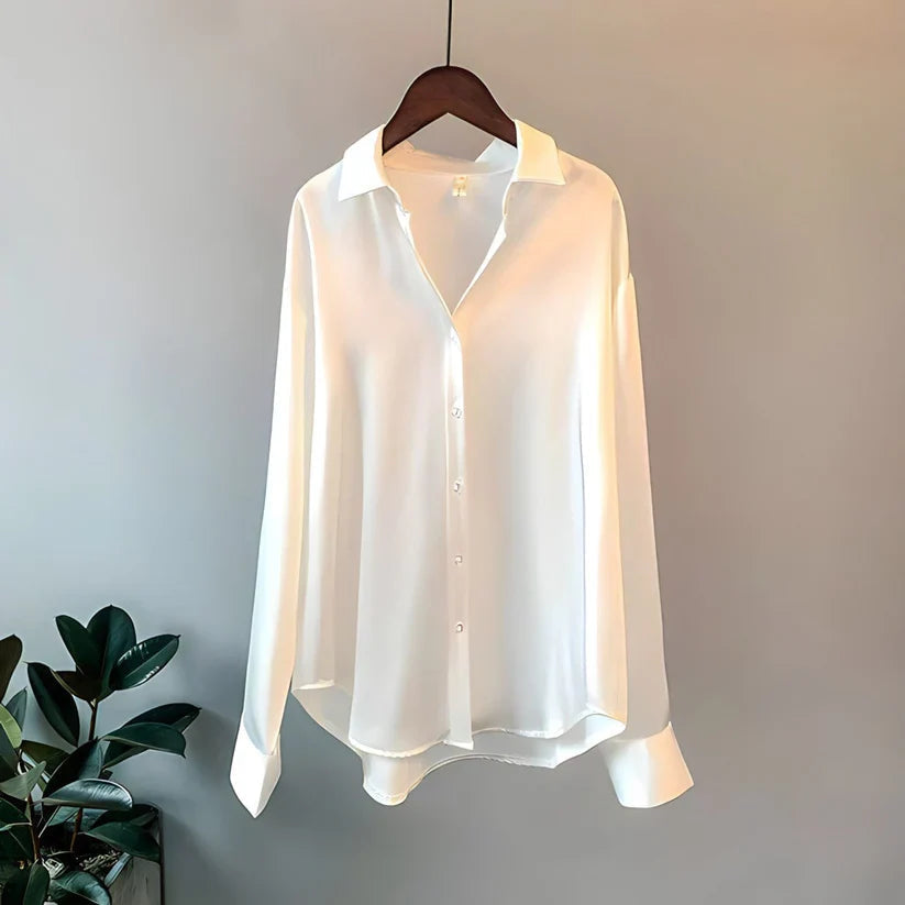 Fiona | Satin-Look Button-Up Blouse