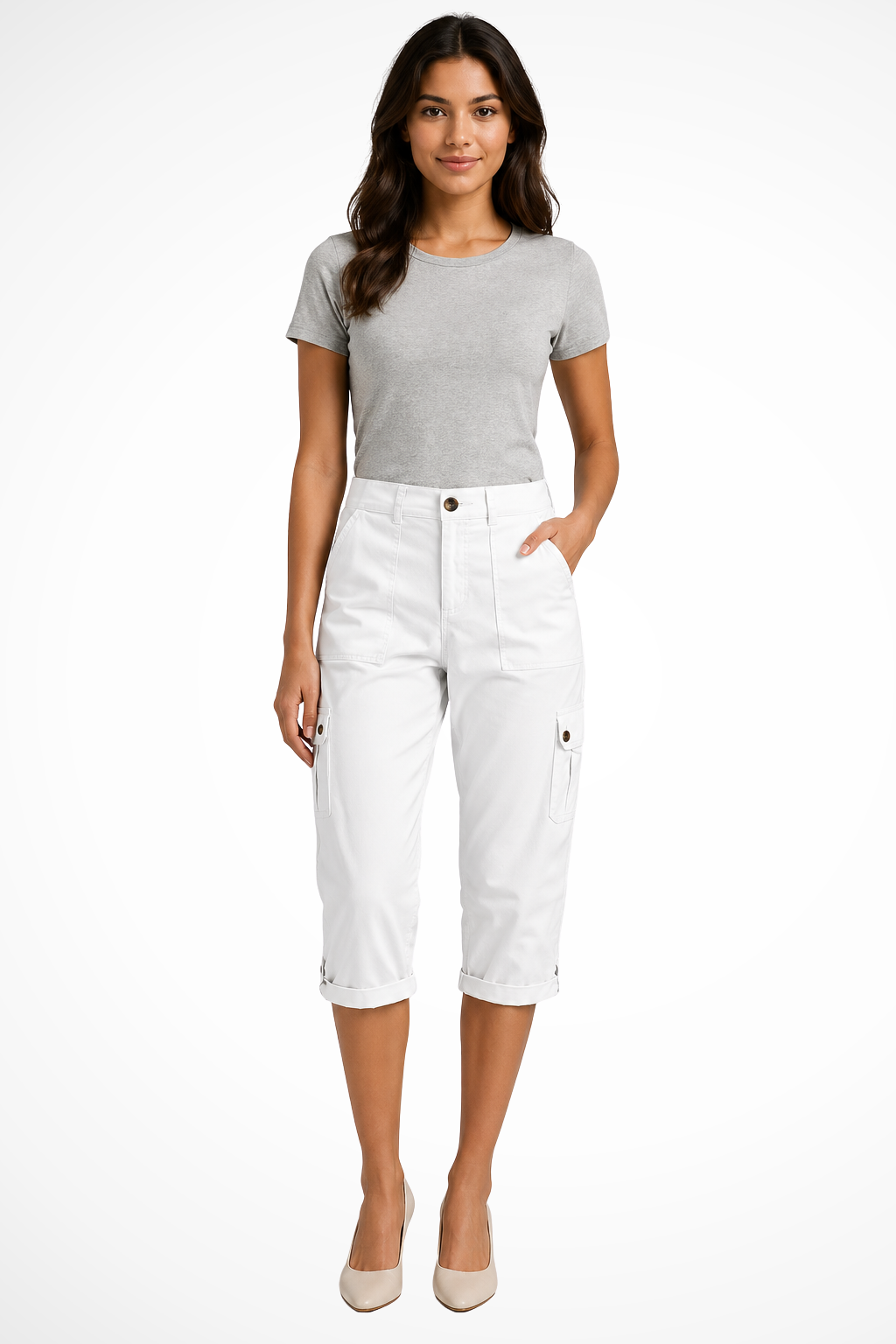 Perrine | Cropped Cargo Trousers