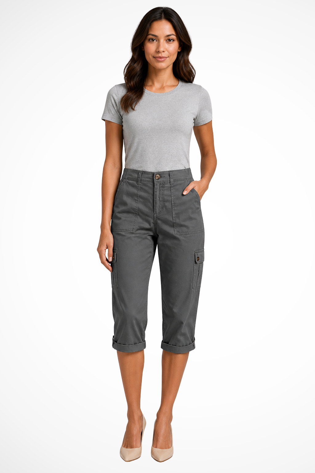 Perrine | Cropped Cargo Trousers