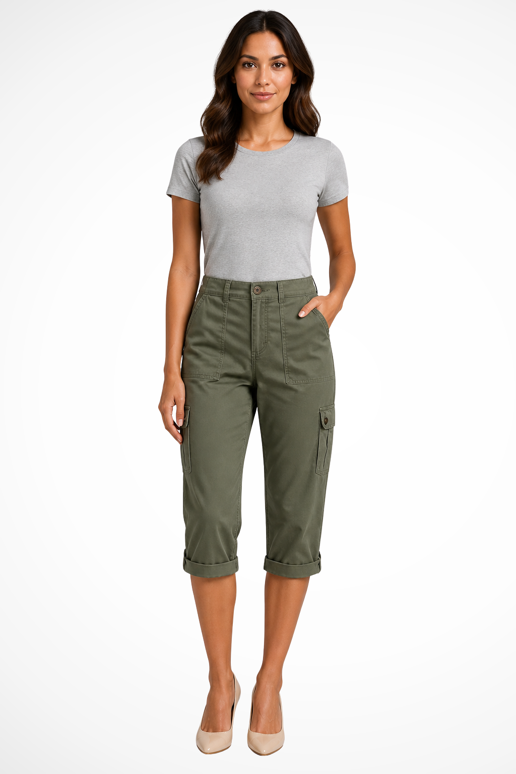 Perrine | Cropped Cargo Trousers