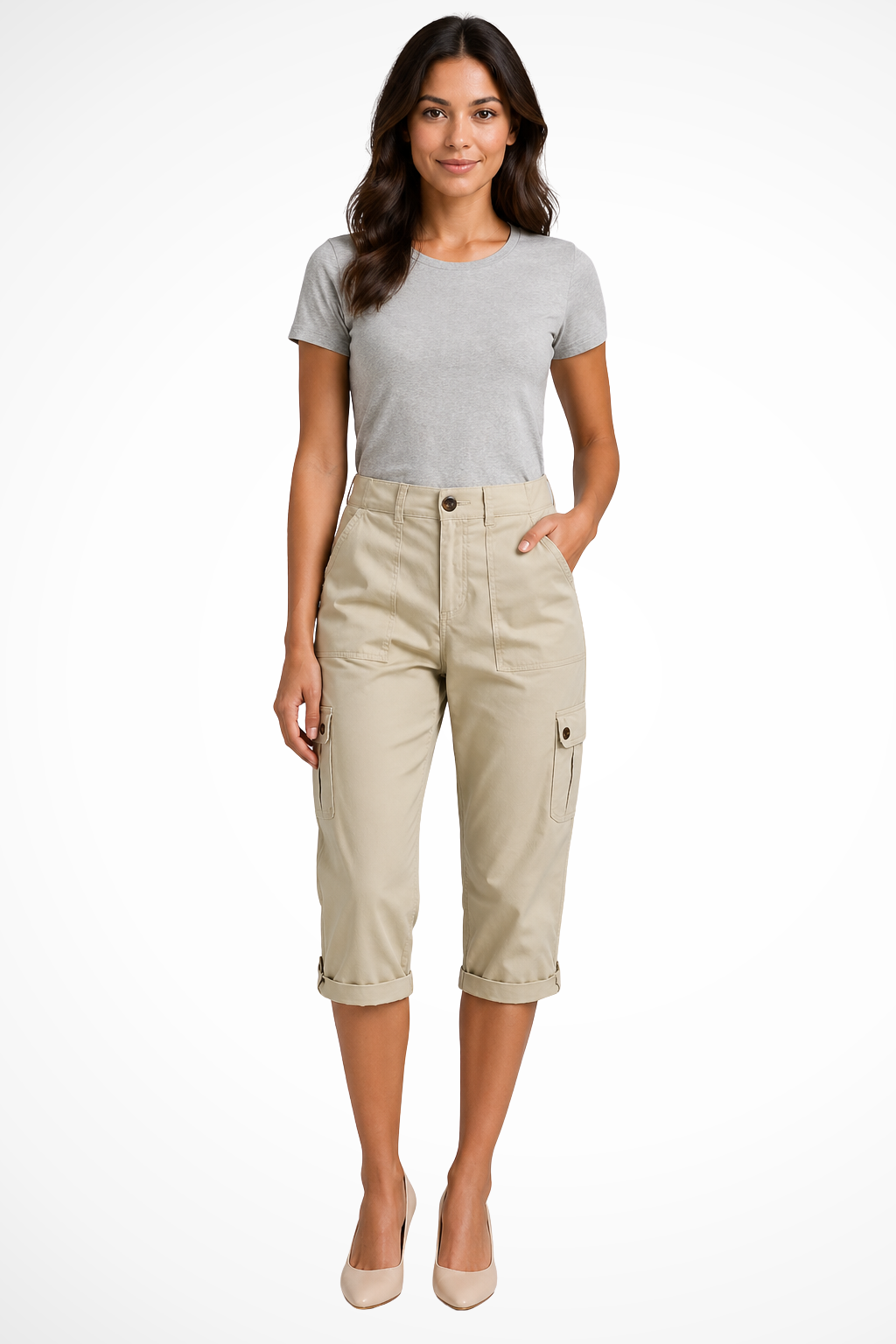Perrine | Cropped Cargo Trousers