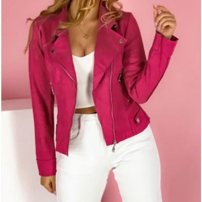 Zip-front jacket shown across the colour range