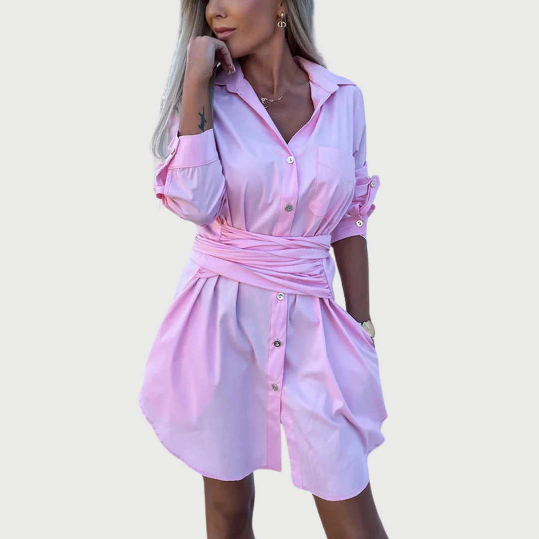Shirt dress shown from the side