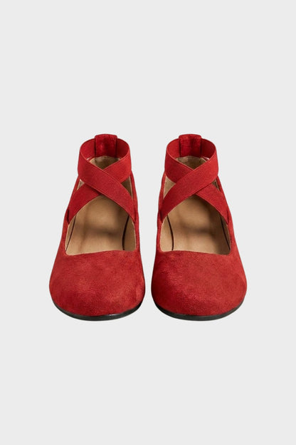 Mireille | Suede Cross-Strap Ballet Flats
