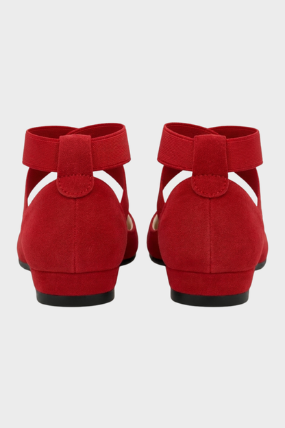 Mireille | Suede Cross-Strap Ballet Flats