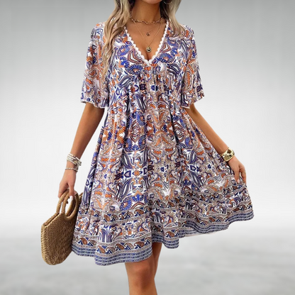 Laurel | Paisley Boho Mini Dress