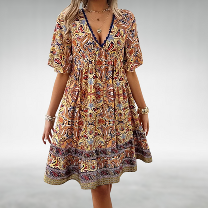 Laurel | Paisley Boho Mini Dress